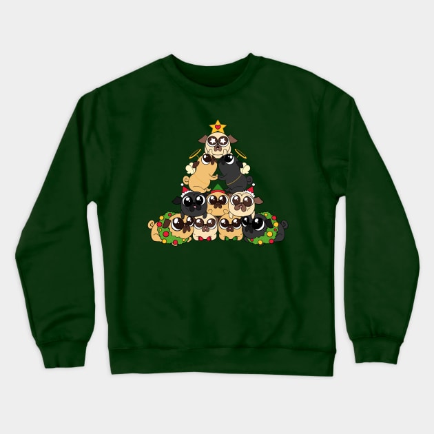 Merry Pugmas Crewneck Sweatshirt by SaganPie